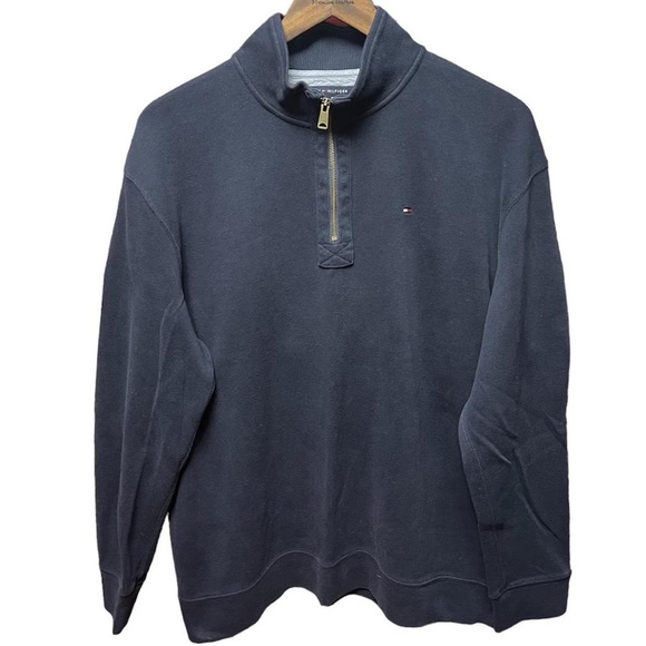 Tommy Hilfiger Other - basic essential Tommy Hilfiger navy blue quarter zip collared sweatshirt jacket